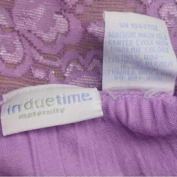 In Due Time Lavender Purple Baby Doll Nightie Maternity Size Medium - Picture 4 of 5